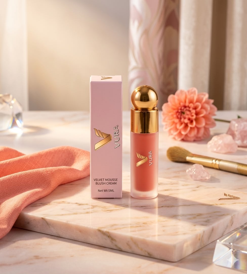 VURA Velvet Mousse Blush Cream | Soft Matte Lip & Cheek Color