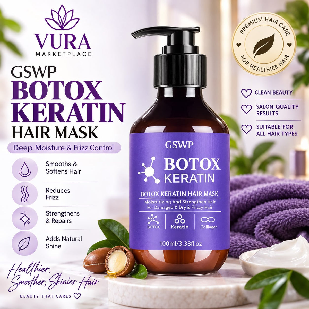 GSWP Botox Keratin Hair Mask – Deep Moisture & Frizz Control